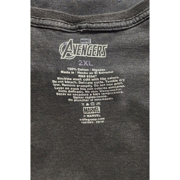Marvel Avengers Black Panther Mens Graphic Short Sleeve T-Shirt Black Grey 2XL - Picture 5 of 5